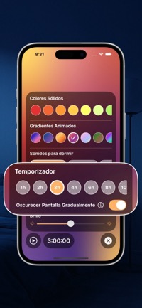 Temporizador y atenuación automática